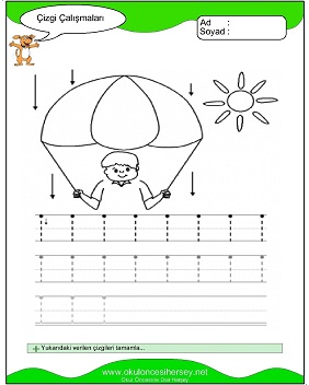 okul öncesi çizgi çalışma sayfaları